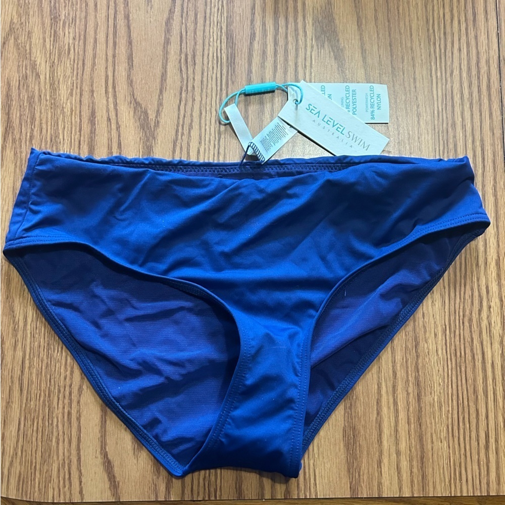 NWT Sea Level Swim Mid Bikini Pant Bottoms Indigo US Size 8